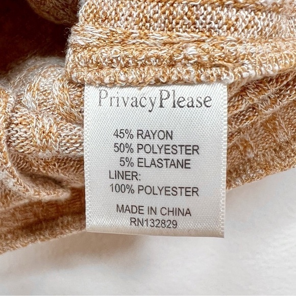 Privacy Please Tan Tie Front Women’s Cutout Thong Ribbed Bodysuit Sz S - Picture 7 of 11